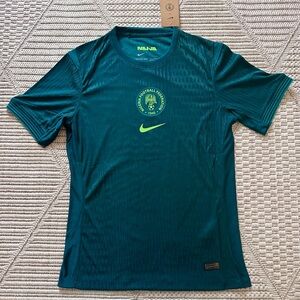 Nike Men's Football Jersey in Teal with Neon Green Accents